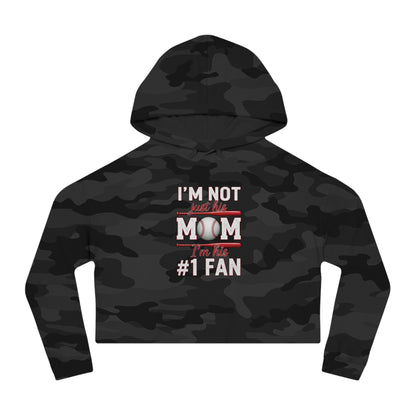 “I’m Not Just His Mom, I’m His #1 Fan” Cropped Hoodie – Cozy Cotton-Blend | Trendy Fit | Game Day Essential