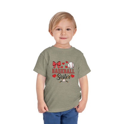 Baseball Sister Toddler Short Sleeve Tee – Soft Cotton Game Day Shirt for Little Fans | Airlume Combed Comfort