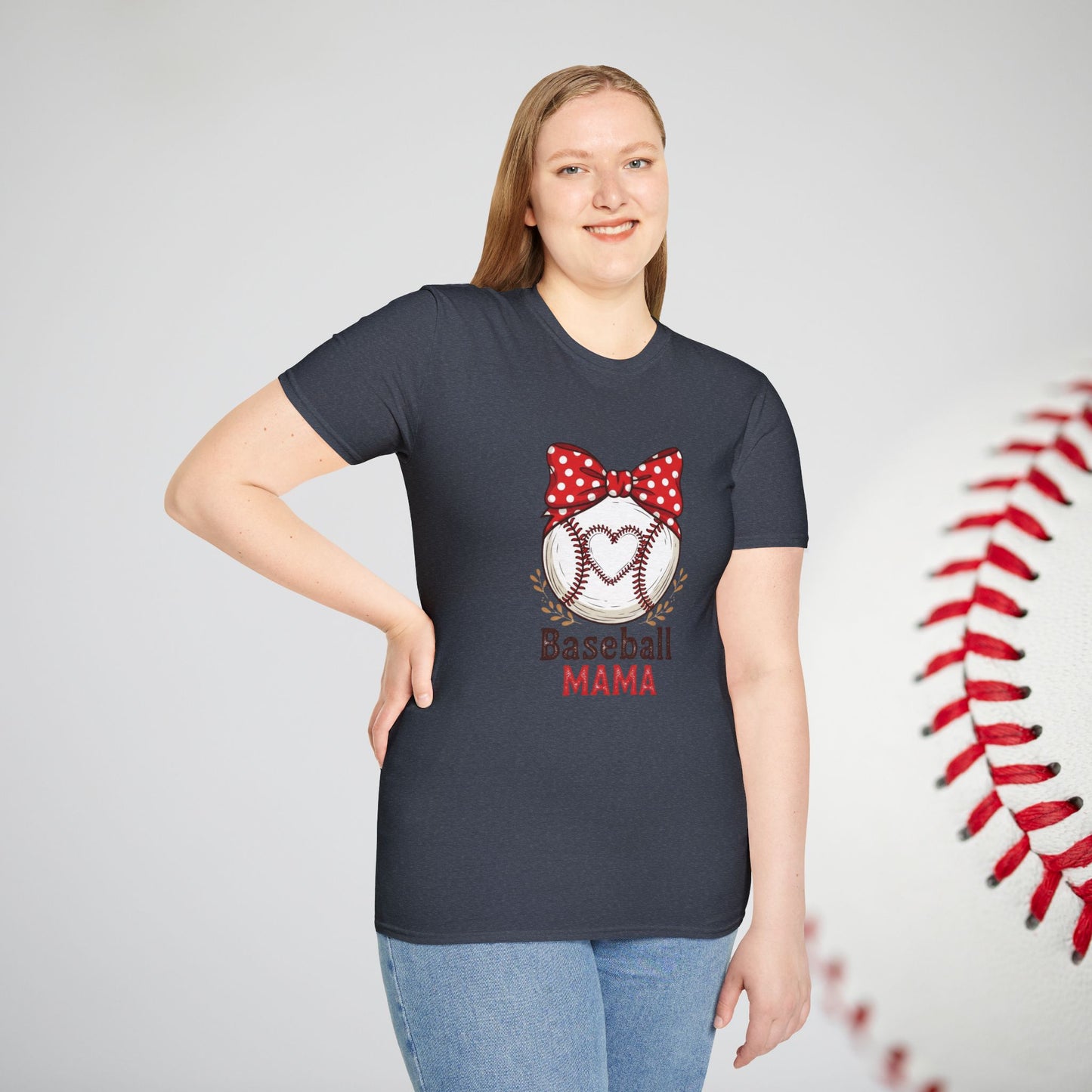 Baseball Mom Softstyle T-Shirt – Premium Game Day Tee for Sports Fans - The Sideline Tribe