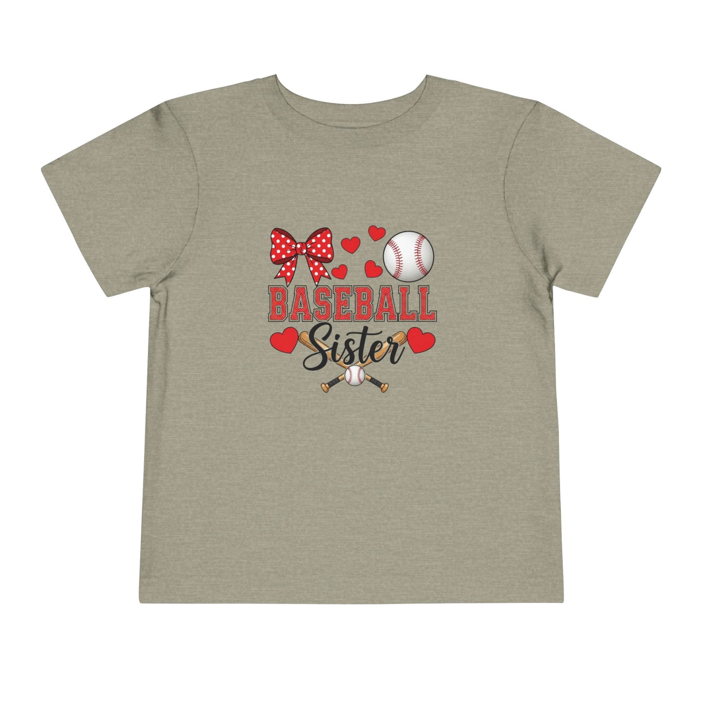 Baseball Sister Toddler Short Sleeve Tee – Soft Cotton Game Day Shirt for Little Fans | Airlume Combed Comfort