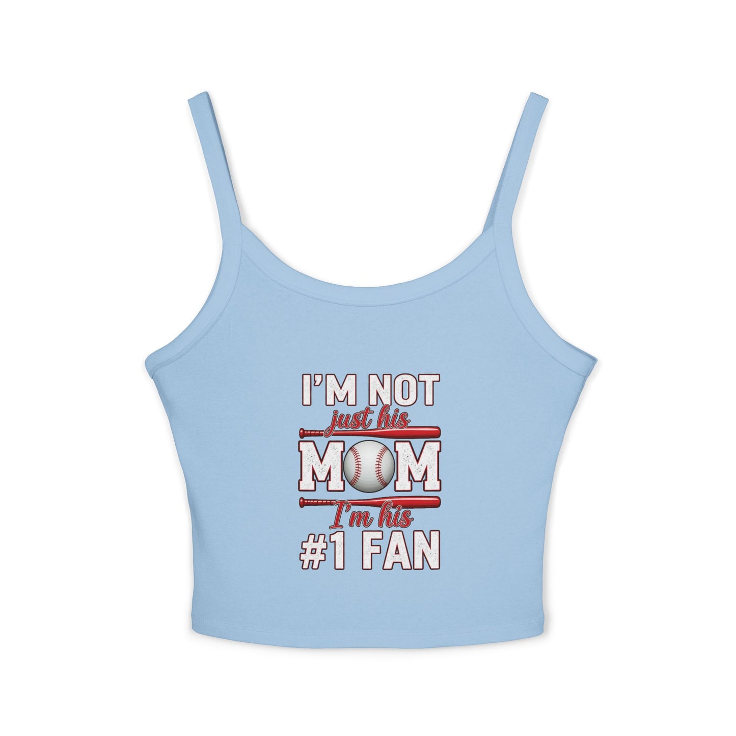 Baseball Mom Spaghetti Strap Tank Top – Soft Cotton-Poly Blend | Thick Strap Mid-Length Tank | Trendy Game Day Top for Sports Moms