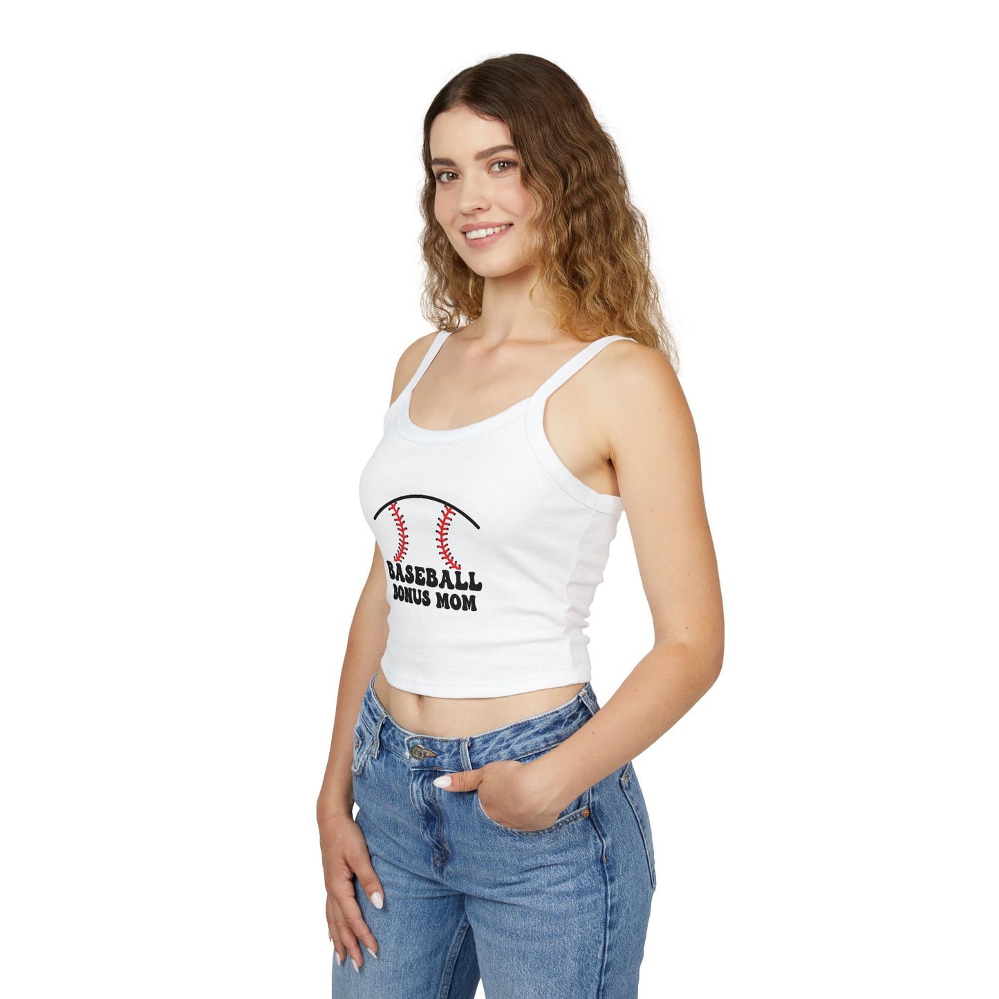 Baseball Bonus Mom Spaghetti Strap Tank Top - The Sideline Tribe