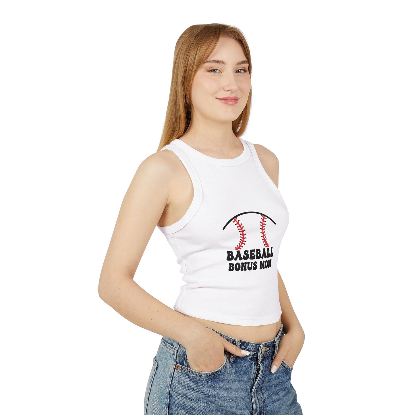 Baseball Bonus Mom Racer Tank Top - The Sideline Tribe