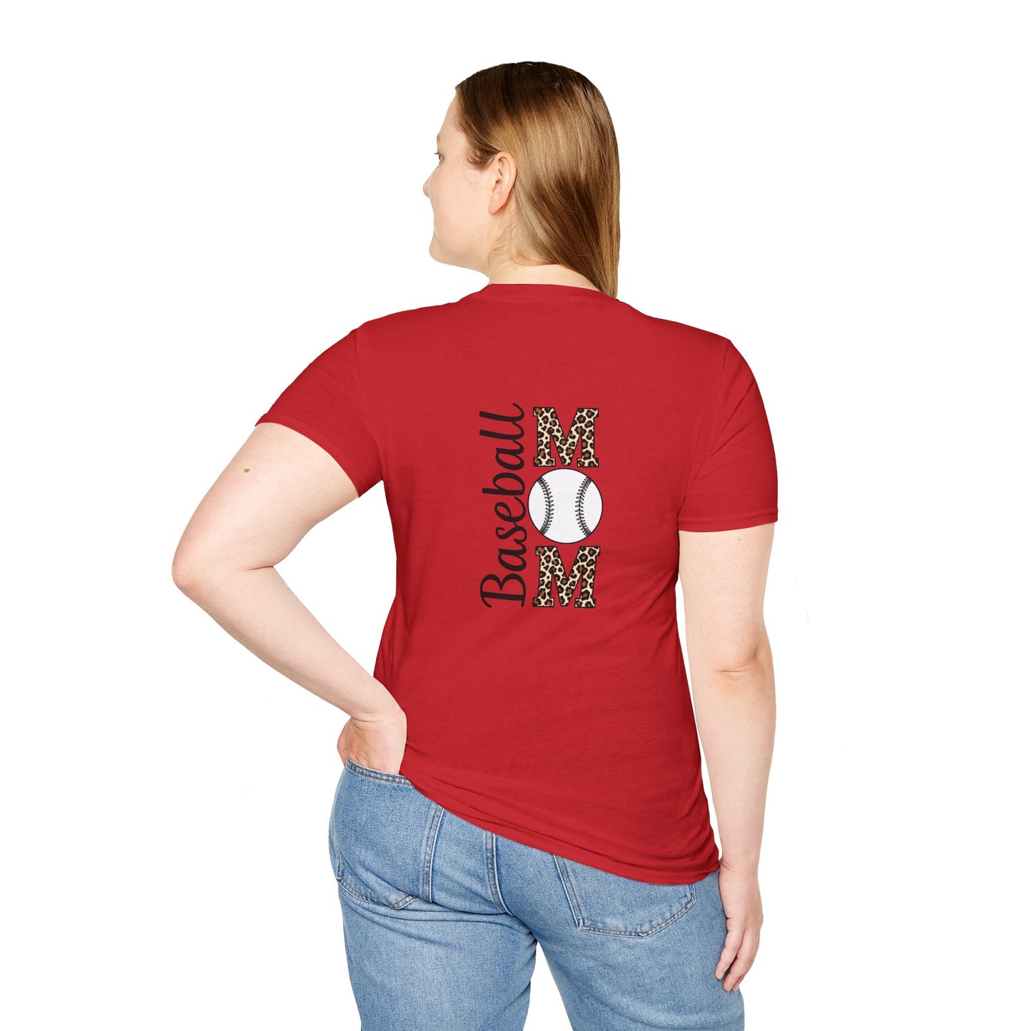 Leopard Print Baseball Mom T-Shirt – Personalized Game Day Style | Fierce & Fun Spirit Wear