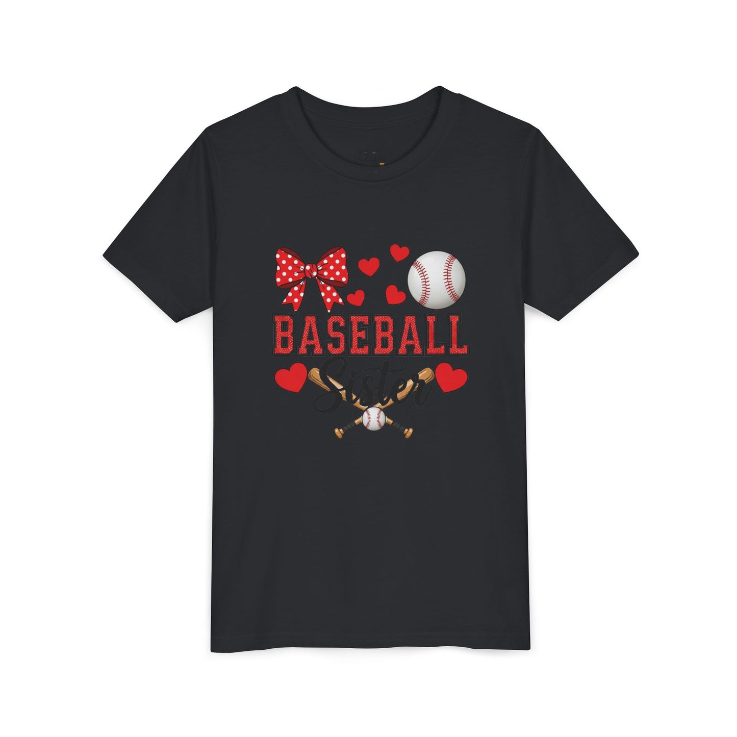 Baseball Sister Youth Tee – Cute Sports Fan Shirt for Girls | Soft Airlume Cotton Kids T-Shirt | Game Day Outfit
