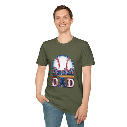 Baseball Dad Unisex Softstyle T-Shirt | Classic Game Day Tee | Premium Ring-Spun Cotton