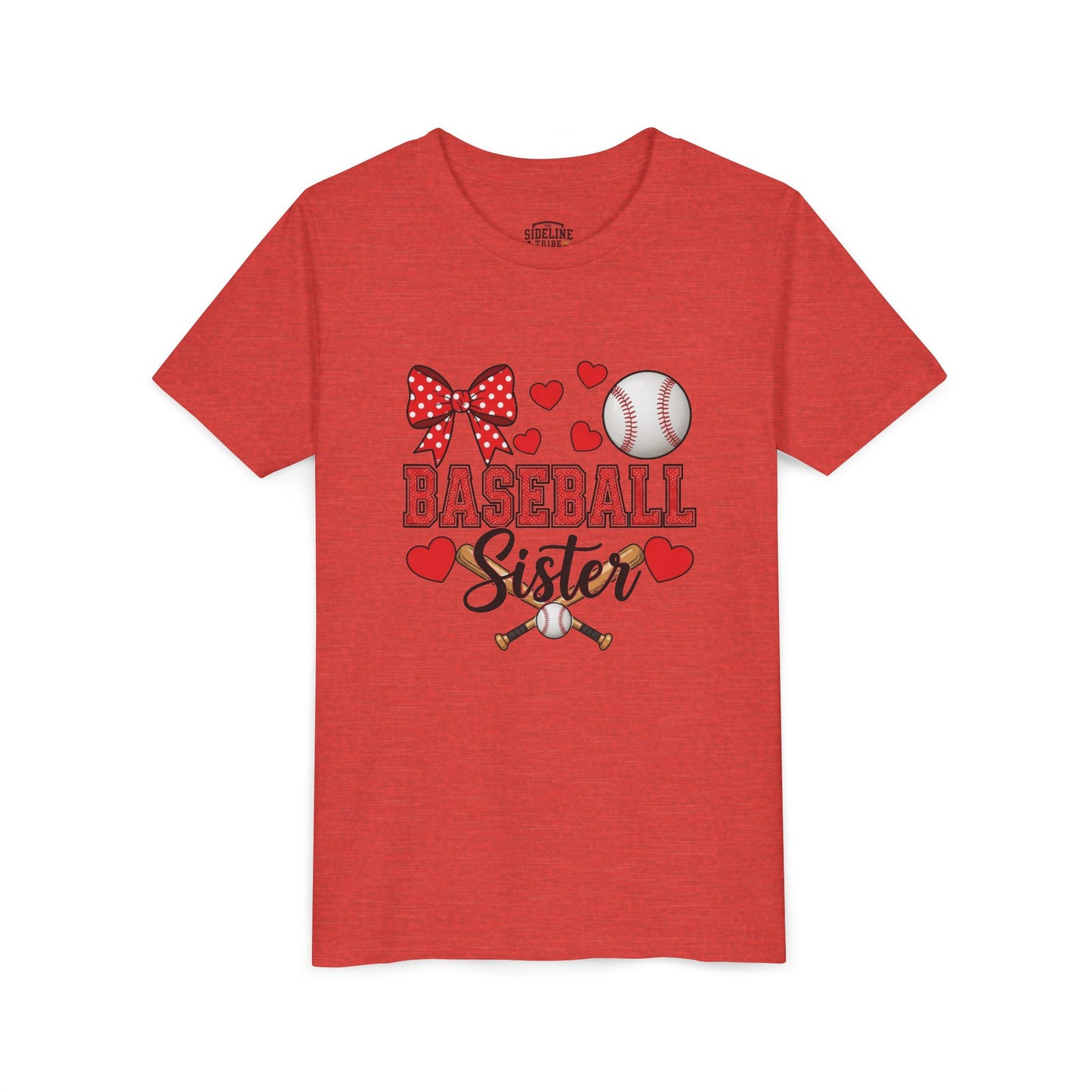 Baseball Sister Youth Tee – Cute Sports Fan Shirt for Girls | Soft Airlume Cotton Kids T-Shirt | Game Day Outfit