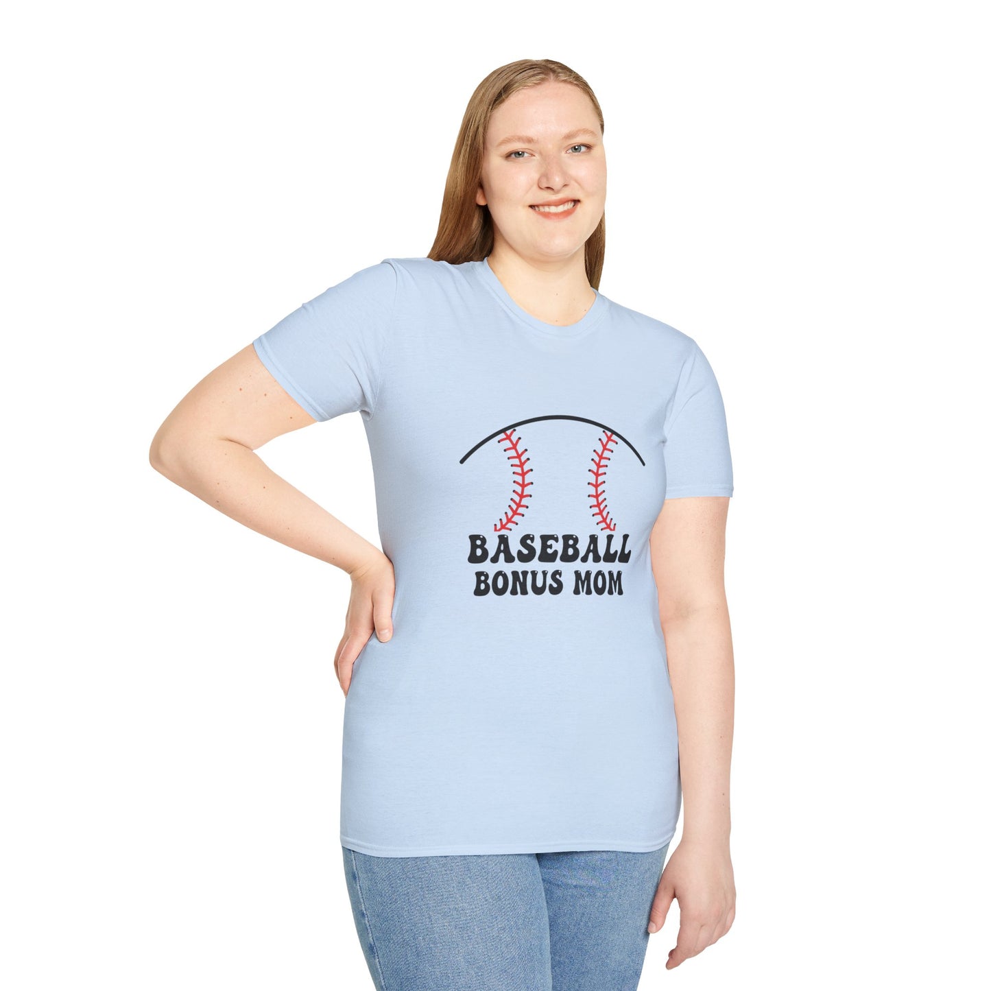 Baseball Bonus Mom Softstyle T-Shirt - The Sideline Tribe