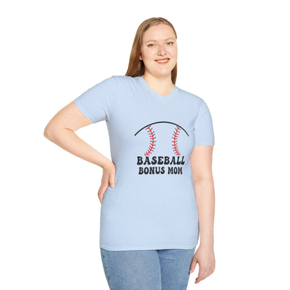 Baseball Bonus Mom Softstyle T-Shirt - The Sideline Tribe