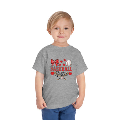 Baseball Sister Toddler Short Sleeve Tee – Soft Cotton Game Day Shirt for Little Fans | Airlume Combed Comfort
