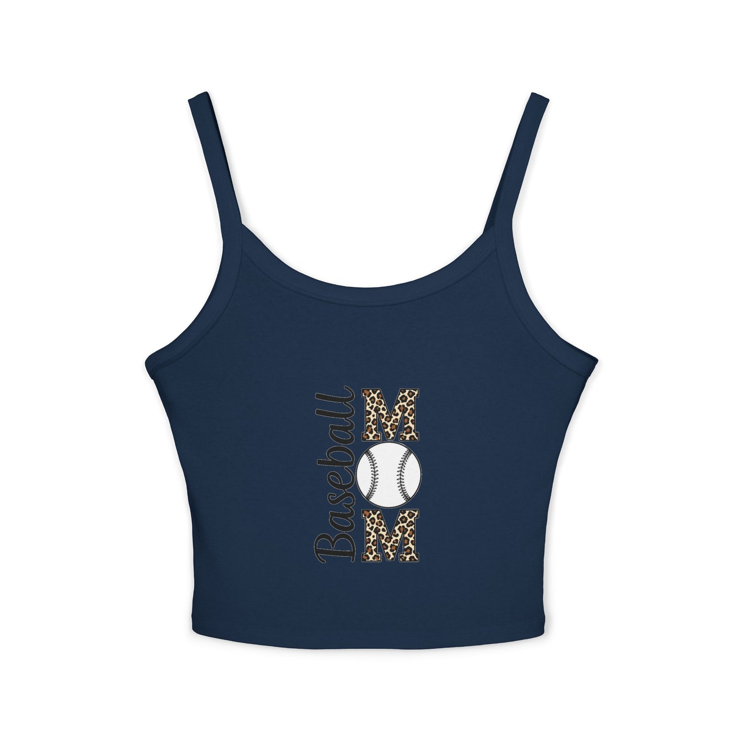 Baseball Mom Spaghetti Strap Tank Top – Soft Cotton-Poly Blend | Supportive Game Day Cami | Trendy Sports Mom Apparel