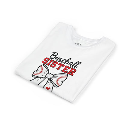 Baseball Sister Youth Short Sleeve Tee – Cute Kids Sports Shirt | Soft & Comfy Game Day Top for Young Fans