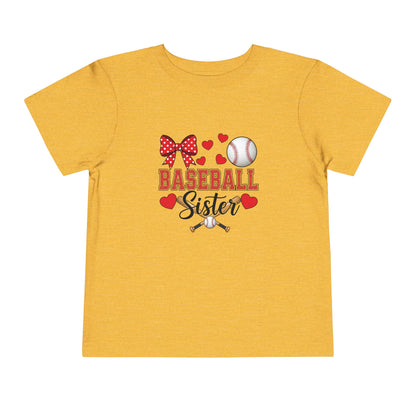 Baseball Sister Toddler Short Sleeve Tee – Soft Cotton Game Day Shirt for Little Fans | Airlume Combed Comfort