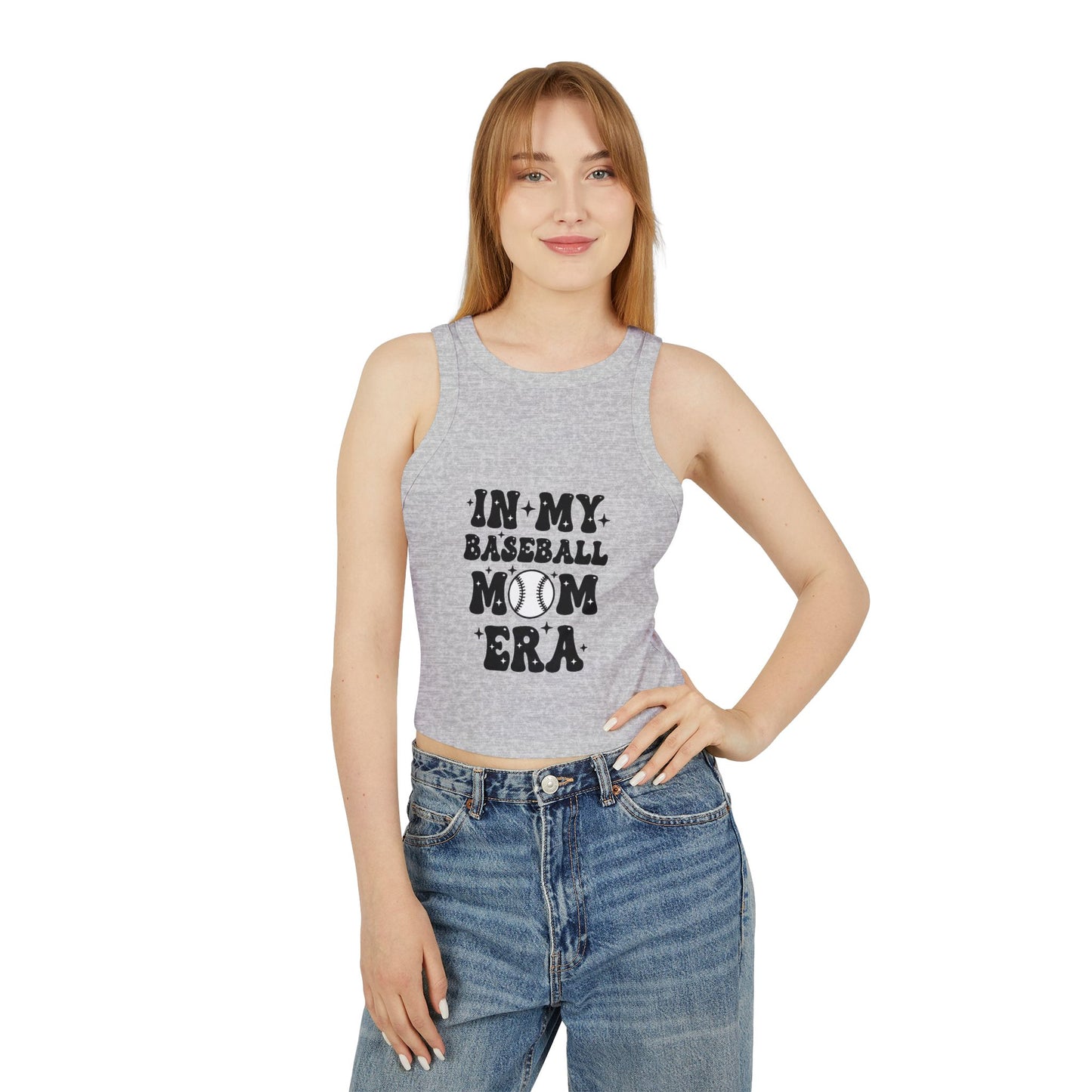 In My Baseball Mom Era Tank – Chic Micro Rib Racer Tank | Game Day Sports Mom Shirt | Athletic Fit Baseball Mom Top