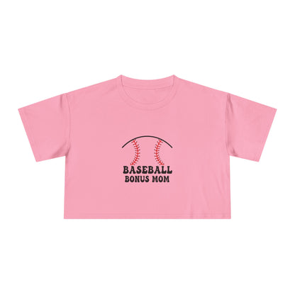 Baseball Bonus Mom Women's Crop Tee - The Sideline Tribe