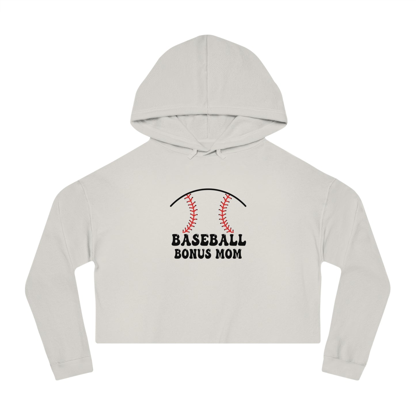 Baseball Bonus Mom Cropped Hooded Sweatshirt - The Sideline Tribe