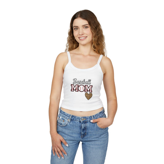 Baseball Mom Spaghetti Strap Tank Top – Soft Cotton-Poly Blend | Supportive Fit | Trendy Game Day Style