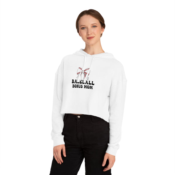 Baseball Bonus Mom Cropped Hoodie