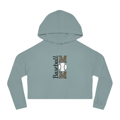 Leopard Print Baseball Mom Cropped Hoodie – Trendy Cropped Game Day Sweatshirt | Cozy Cotton-Poly Blend | Fierce Sports Mom Style