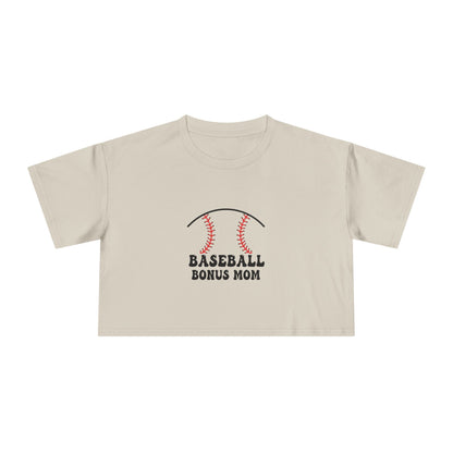Baseball Bonus Mom Women's Crop Tee - The Sideline Tribe