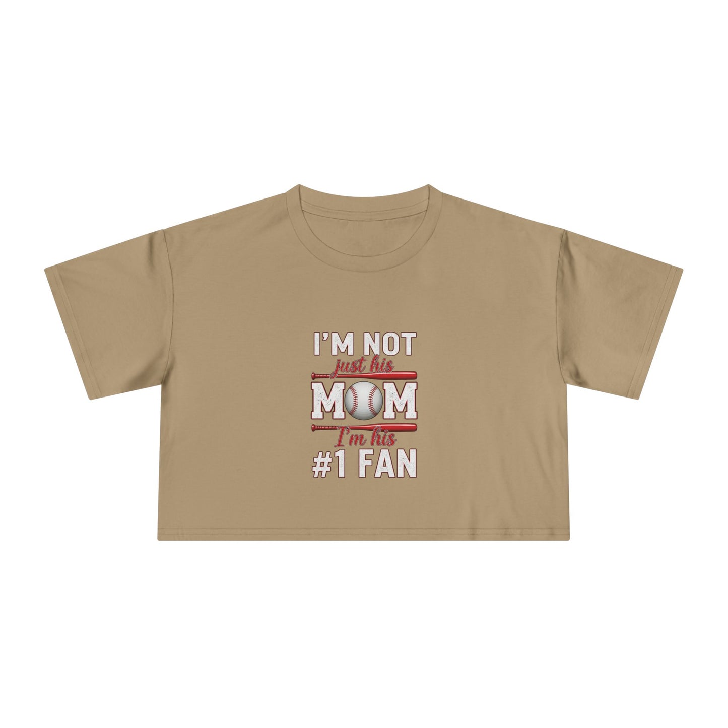 Mom’s #1 Fan Crop Tee – Relaxed Fit Women’s Crop Top | Soft Combed Cotton Game Day Shirt | Trendy Sports Mom Apparel