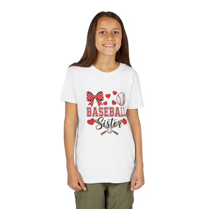 Baseball Sister Youth Tee – Cute Sports Fan Shirt for Girls | Soft Airlume Cotton Kids T-Shirt | Game Day Outfit