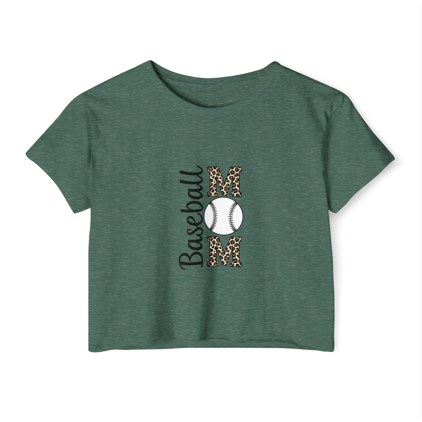 Baseball Mom Crop Top – Lightweight Scoop Neck Festival Tee | Trendy Game Day Shirt | Casual Sports Mom Apparel