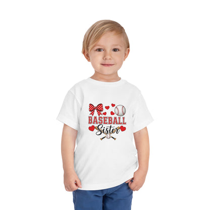 Baseball Sister Toddler Short Sleeve Tee – Soft Cotton Game Day Shirt for Little Fans | Airlume Combed Comfort