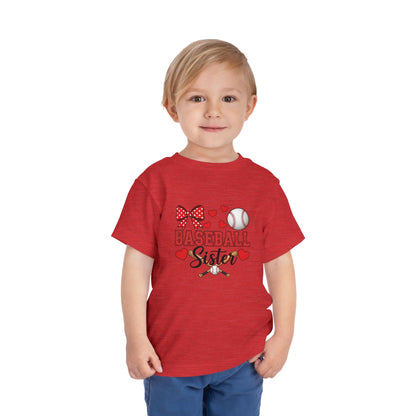 Baseball Sister Toddler Short Sleeve Tee – Soft Cotton Game Day Shirt for Little Fans | Airlume Combed Comfort