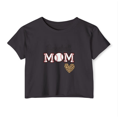 Baseball Mom Festival Crop Top – In My Baseball Mom Era Scoop Neck Tee | Lightweight Raw Hem Crop Shirt | Trendy Game Day Apparel