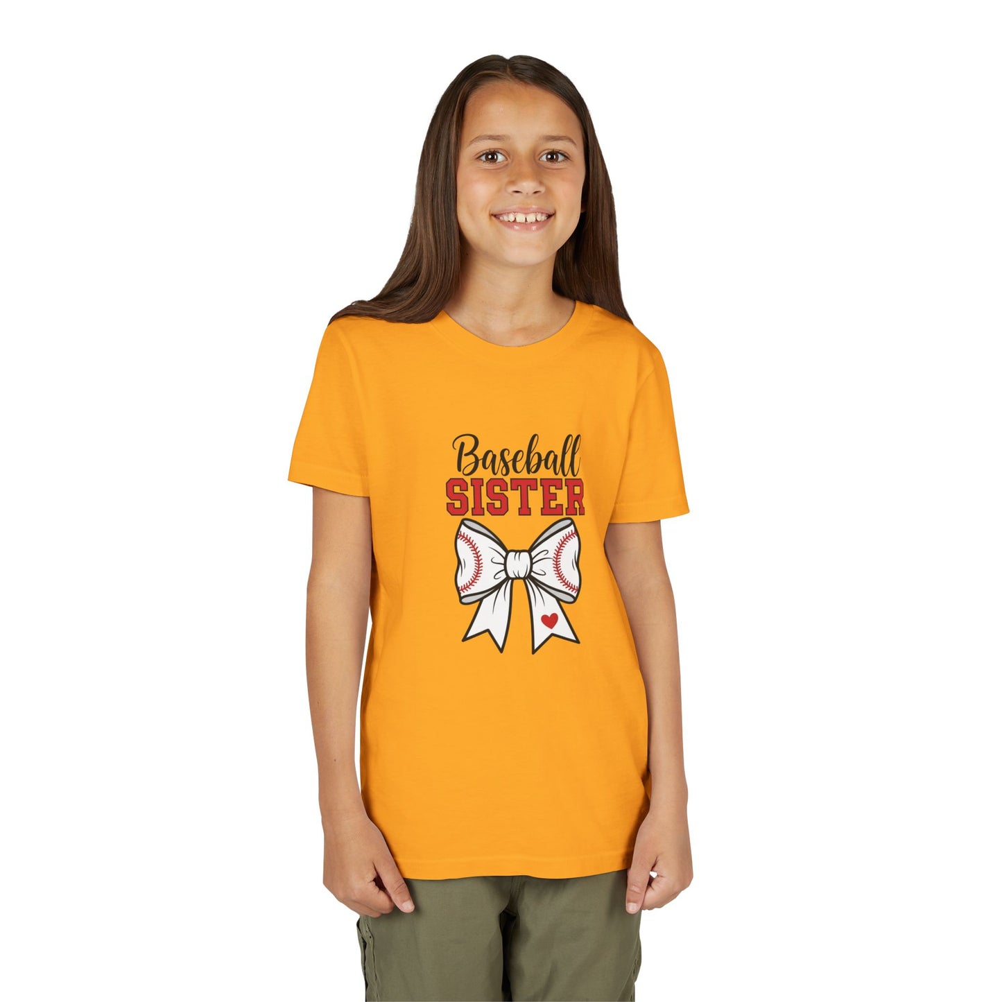 Baseball Sister Youth Short Sleeve Tee – Cute Kids Sports Shirt | Soft & Comfy Game Day Top for Young Fans