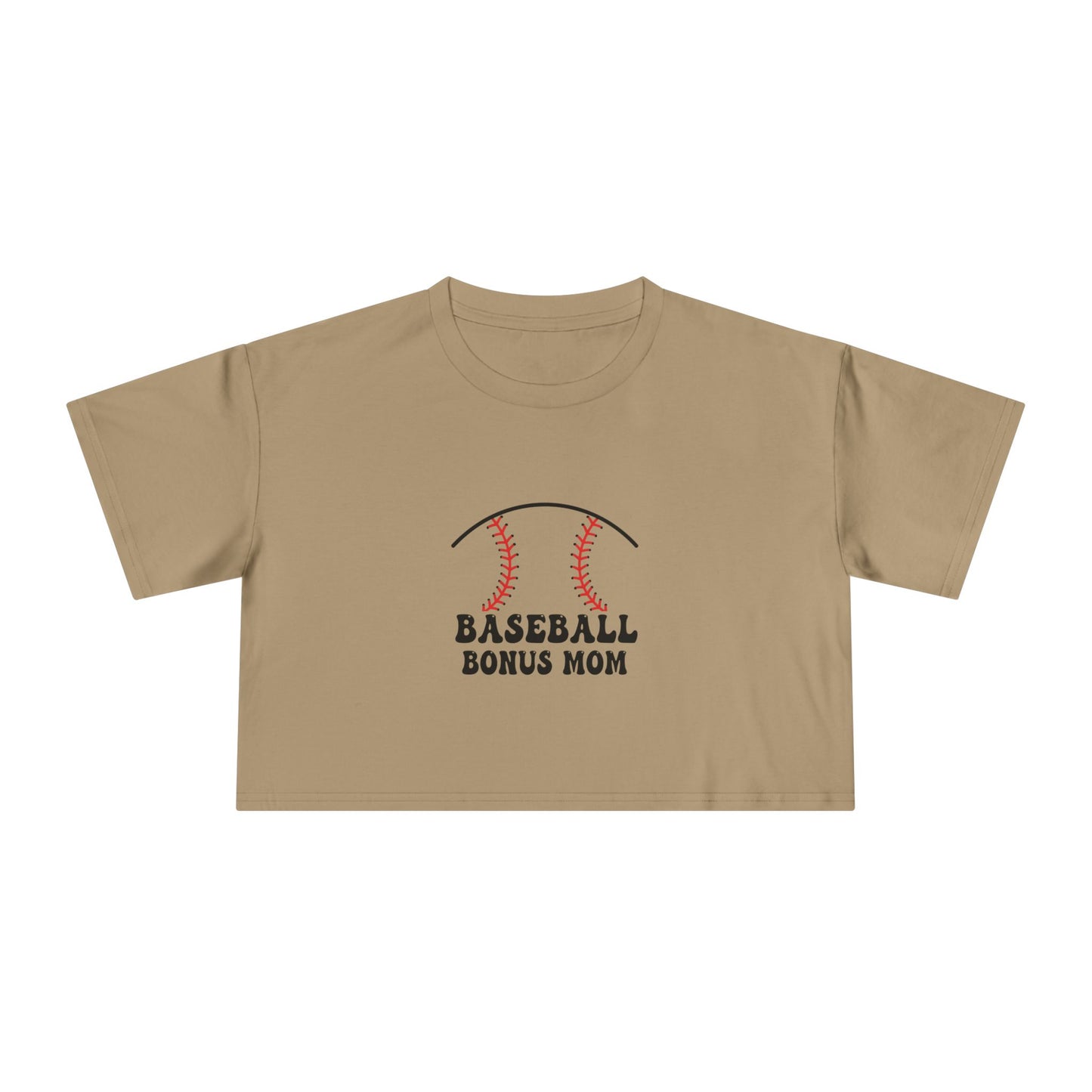 Baseball Bonus Mom Women's Crop Tee - The Sideline Tribe