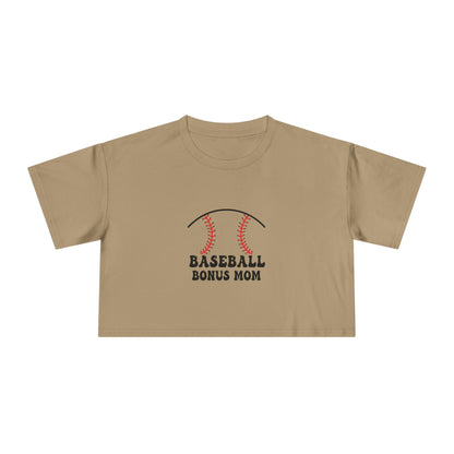 Baseball Bonus Mom Women's Crop Tee - The Sideline Tribe