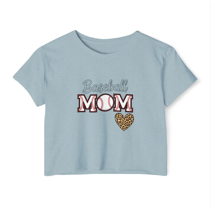 Baseball Mom Festival Crop Top – In My Baseball Mom Era Scoop Neck Tee | Lightweight Raw Hem Crop Shirt | Trendy Game Day Apparel