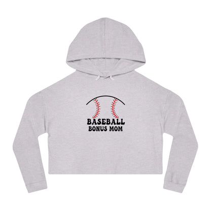Baseball Bonus Mom Cropped Hooded Sweatshirt - The Sideline Tribe