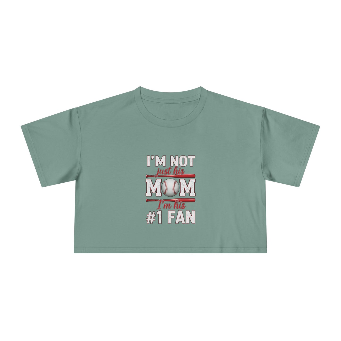 Mom’s #1 Fan Crop Tee – Relaxed Fit Women’s Crop Top | Soft Combed Cotton Game Day Shirt | Trendy Sports Mom Apparel