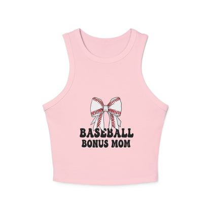 Baseball Bonus Mom Racer Tank Top – Fitted & Stylish Game Day Apparel - The Sideline Tribe