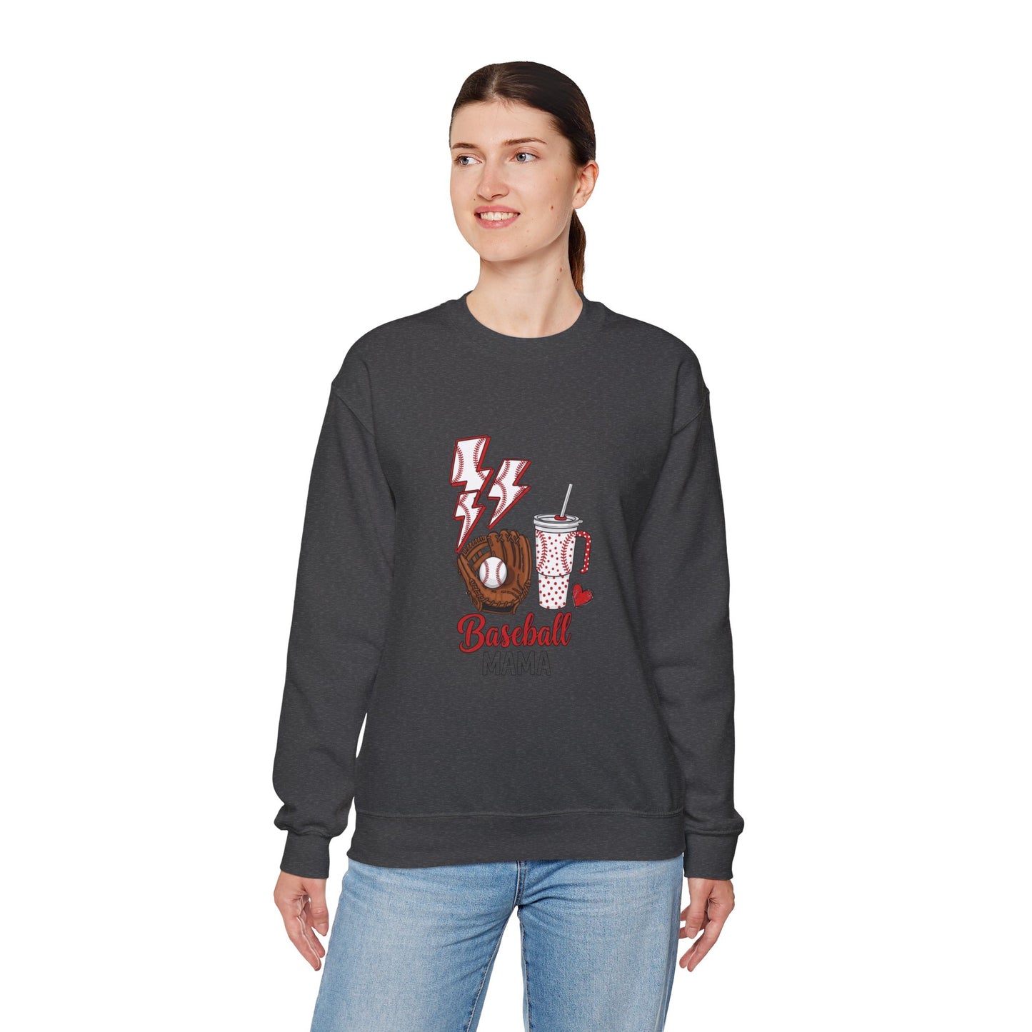 Baseball Mom Crewneck Sweatshirt - Casual Comfortable Apparel for Sports Moms
