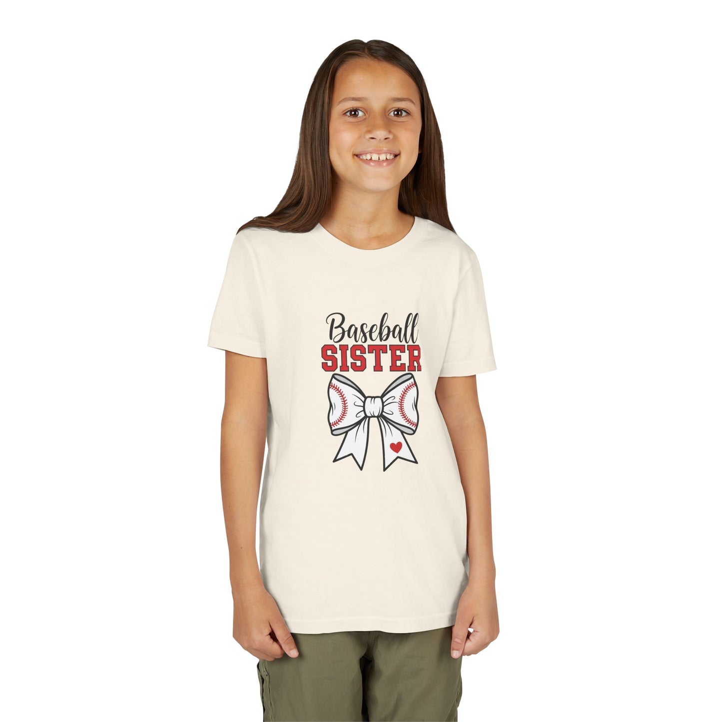 Baseball Sister Youth Short Sleeve Tee – Cute Kids Sports Shirt | Soft & Comfy Game Day Top for Young Fans