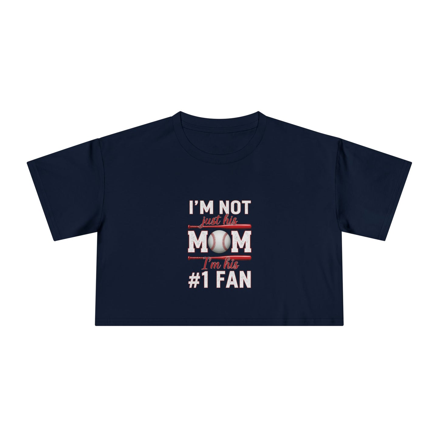 Mom’s #1 Fan Crop Tee – Relaxed Fit Women’s Crop Top | Soft Combed Cotton Game Day Shirt | Trendy Sports Mom Apparel