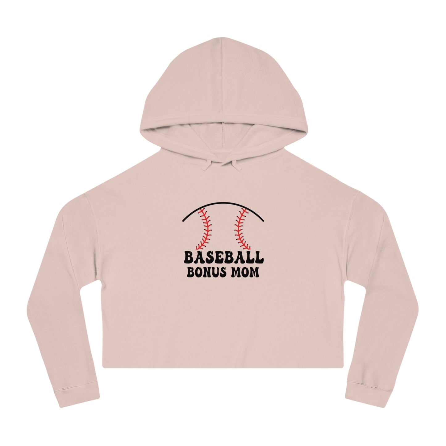 Baseball Bonus Mom Cropped Hooded Sweatshirt - The Sideline Tribe