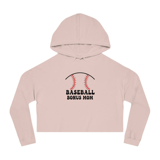 Baseball Bonus Mom Cropped Hooded Sweatshirt - The Sideline Tribe