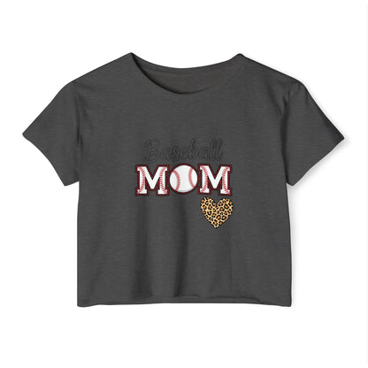 Baseball Mom Festival Crop Top – In My Baseball Mom Era Scoop Neck Tee | Lightweight Raw Hem Crop Shirt | Trendy Game Day Apparel