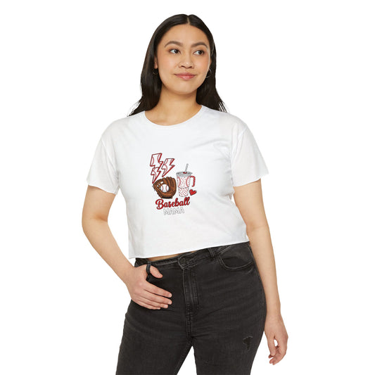 Baseball Mama Crop Top – Lightweight & Stylish Game Day Comfort