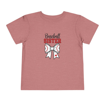 Baseball Sister Toddler Tee – Cute Kids' Short Sleeve Shirt | Soft & Comfy Game Day Wear for Little Fans