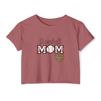 Baseball Mom Festival Crop Top – In My Baseball Mom Era Scoop Neck Tee | Lightweight Raw Hem Crop Shirt | Trendy Game Day Apparel