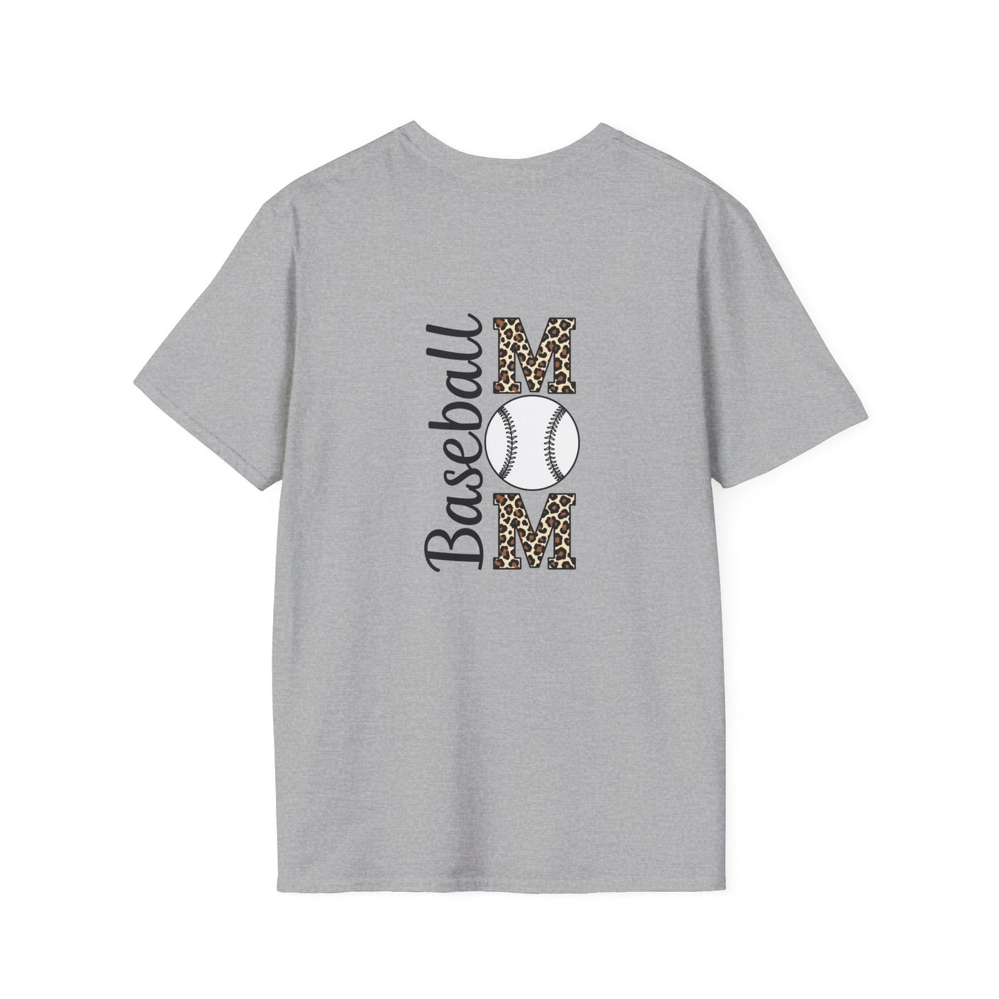 Leopard Print Baseball Mom T-Shirt – Personalized Game Day Style | Fierce & Fun Spirit Wear