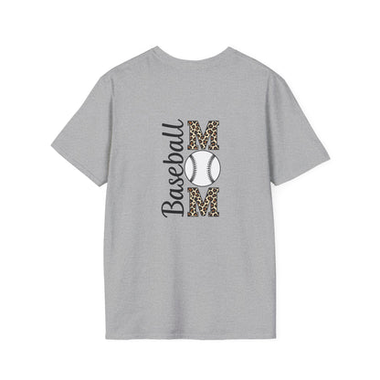 Leopard Print Baseball Mom T-Shirt – Personalized Game Day Style | Fierce & Fun Spirit Wear