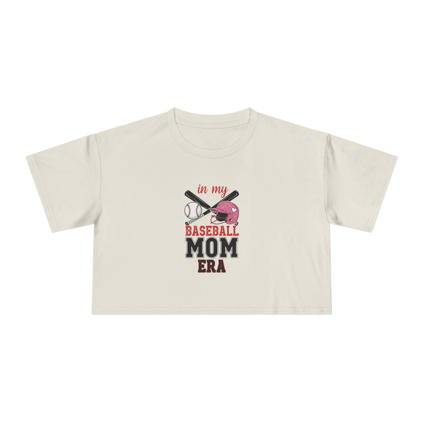 Baseball Mom Crop Tee – Trendy Women's Shirt for Game Day Style - The Sideline Tribe