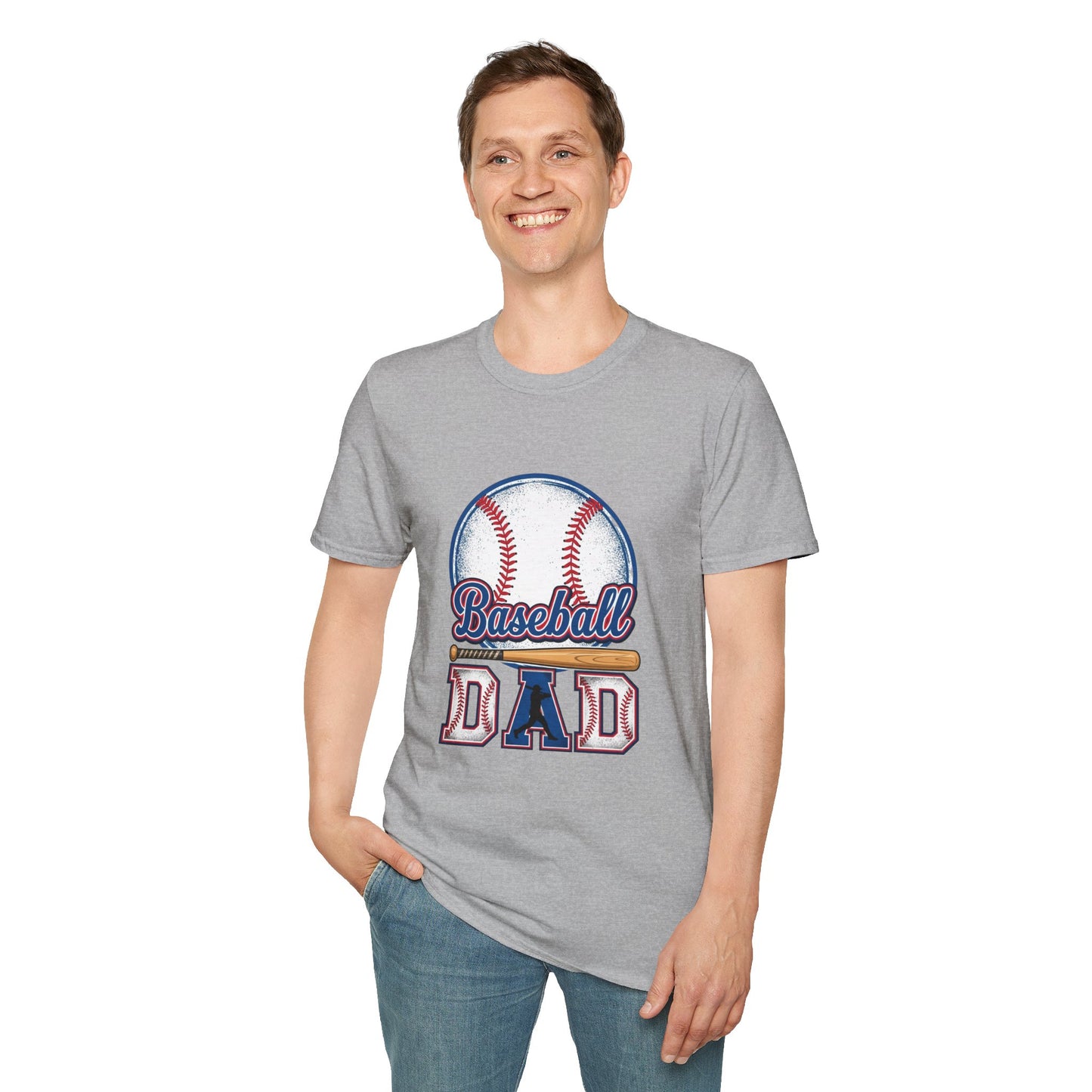 Baseball Dad Unisex Softstyle T-Shirt | Classic Game Day Tee | Premium Ring-Spun Cotton